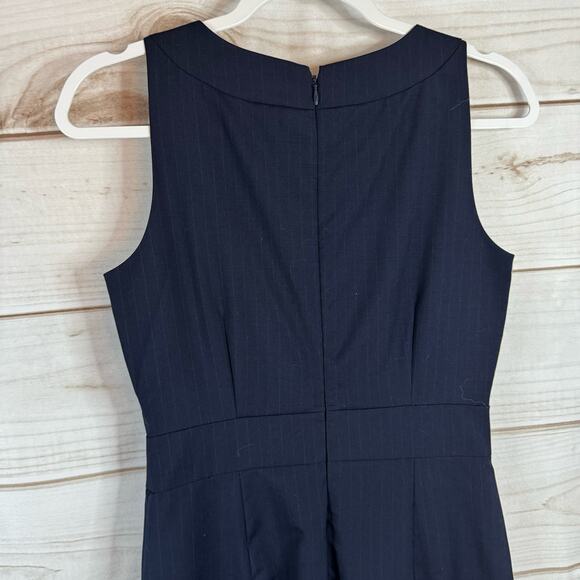 J.Crew Suiting Navy Blue Sleeveless Sheath Dress Size 2 - Picture 4 of 7